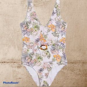Anthropologie New Alana Gunn Tarlo Floral Swimsuit One-piece Bathing Suit